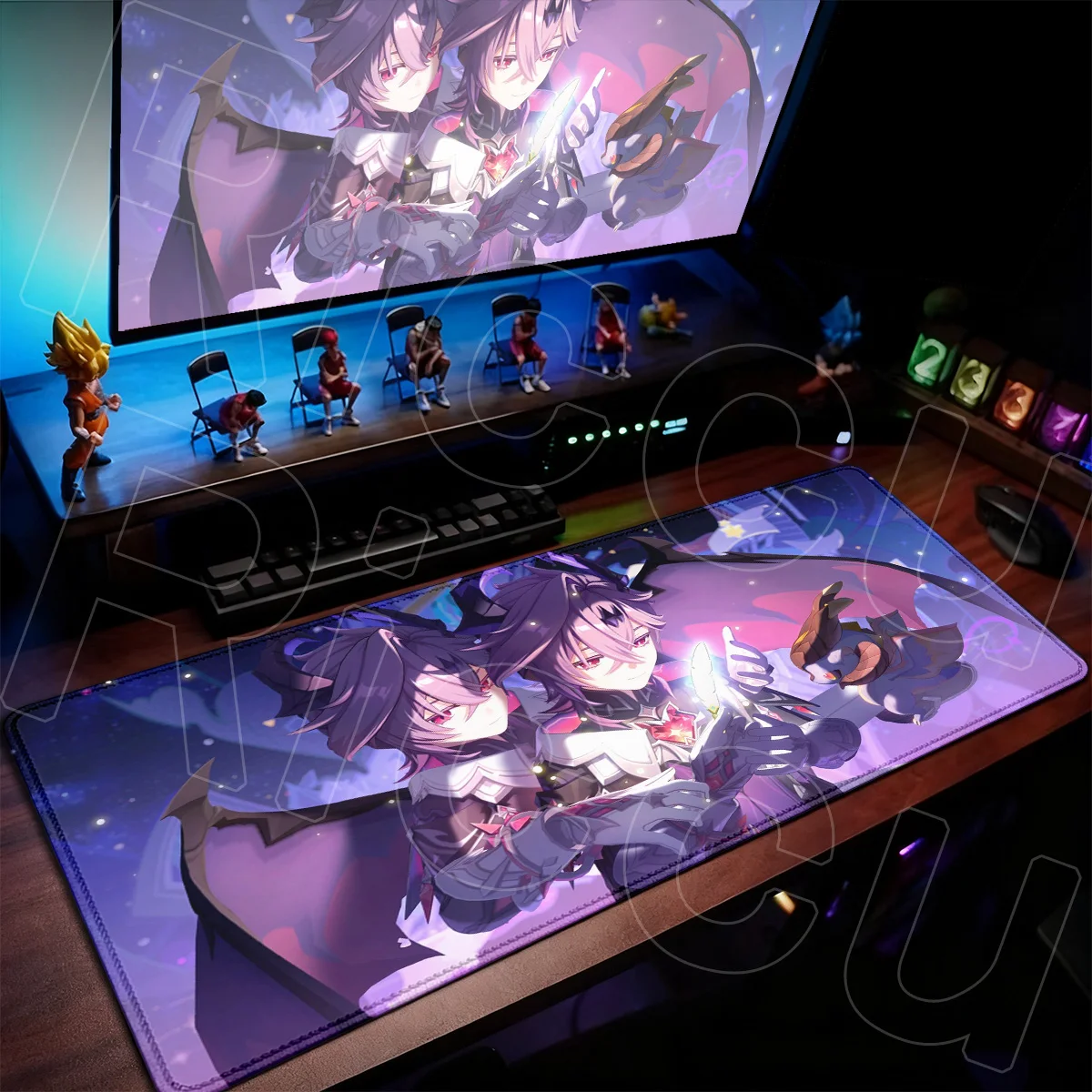 900 x 400 mm Gaming-Teppich, rutschfeste Büro-Tastaturmatten, neu, heißer Genshin Impact Schreibtischteppich, Anime Cool Durin, waschbares Laptop-Mauspad – Detail 16