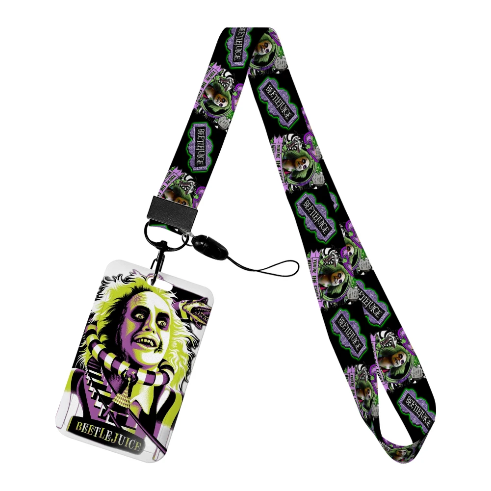 

Horror Movie Characters Movie Fashion Lanyards Bus ID Card Badge Name Work Card Holder with Lanyards Accessories Kids Gifts