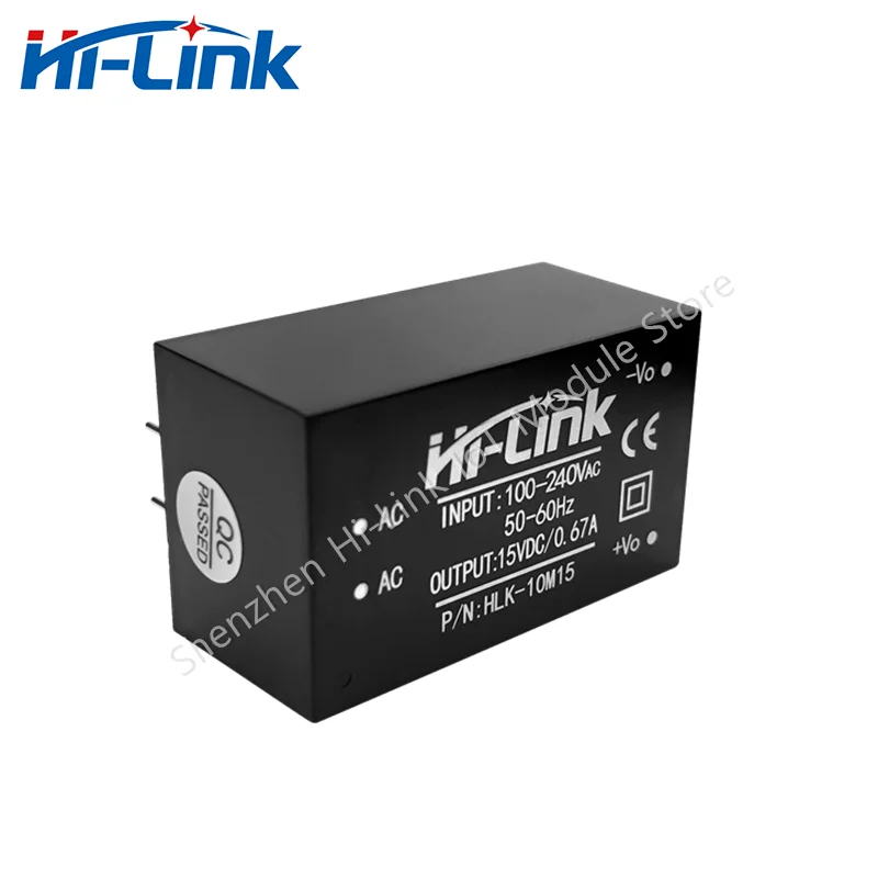 Hi-Link ACDC HLK-10M15 15V 10W 0.67A низкое энергопотребление защита от короткого замыкания Mini регулируемое питание