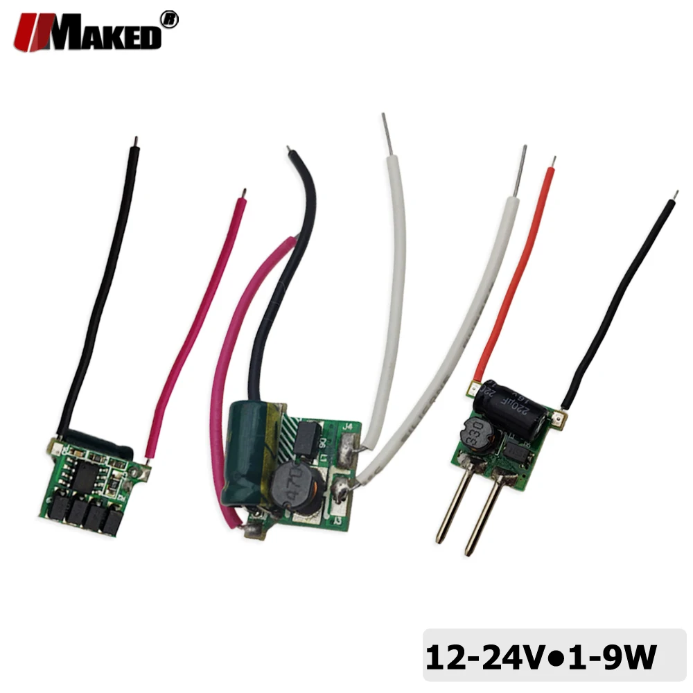 20PC 50PC MR16LED Driver AC/DC12/24V 1-3W 1-7W 1X3W 3x3W300mA 600MA Inside PCB LED Power Supply Lighting Transformer For Lamp DI