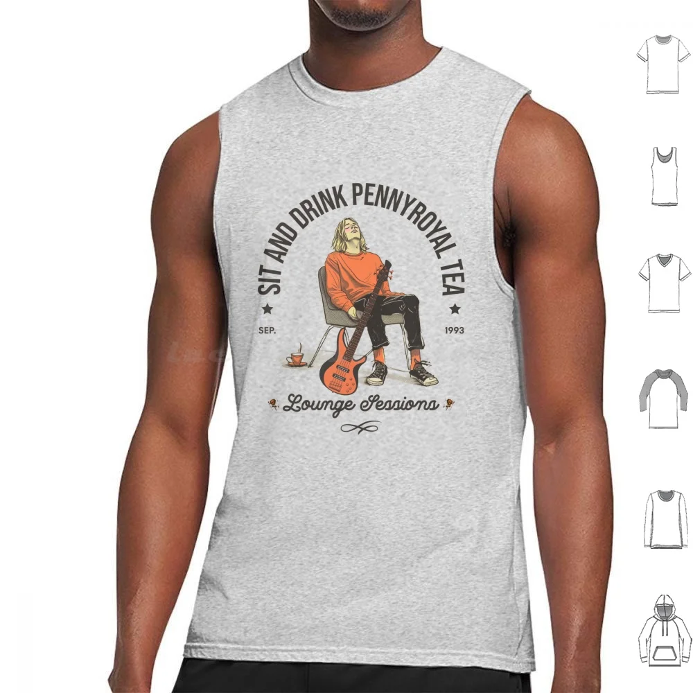 Pennyroyal Tea Lounge Art Tank Tops Vest Sleeveless Kurt Grunge Cobain Music Guitar Punk 90s Nevermind Alternative