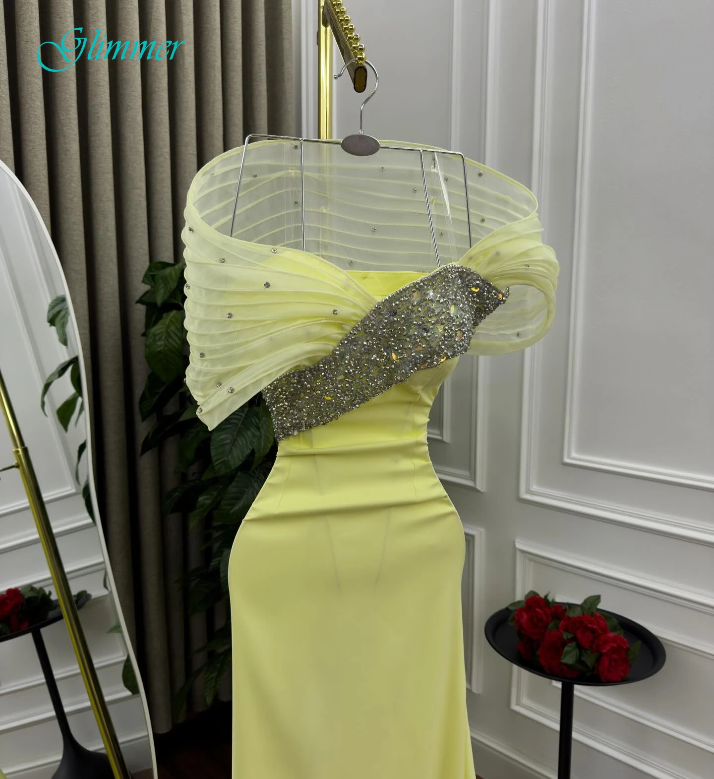 

Customized Mermaid Boat Neck Elegant Formal Evening Dress and Delicate Temperament Celebrity Gowns High Quality Party Dress
