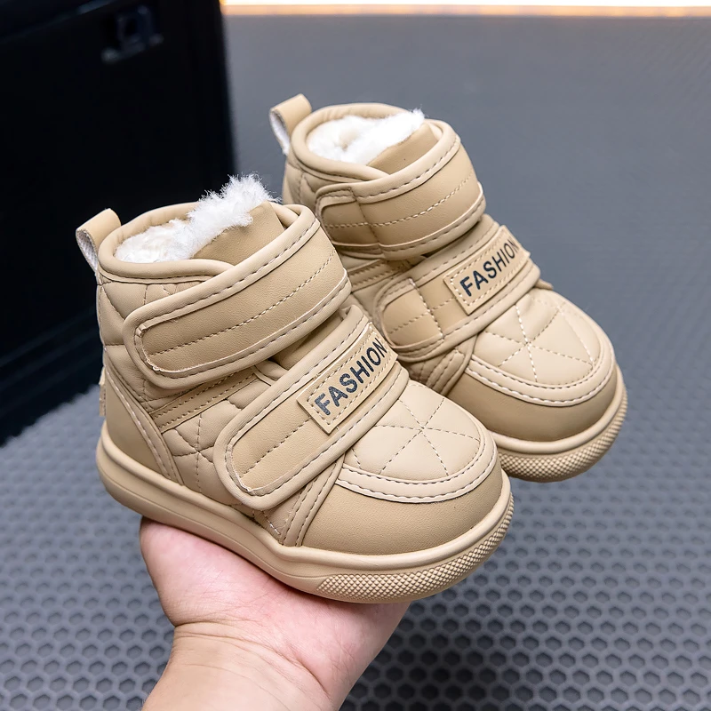 Winter Toddler Snow Boots, Warm Plush Lining Anti-Slip Rubber Sole Windproof Kids Outdoor Shoes