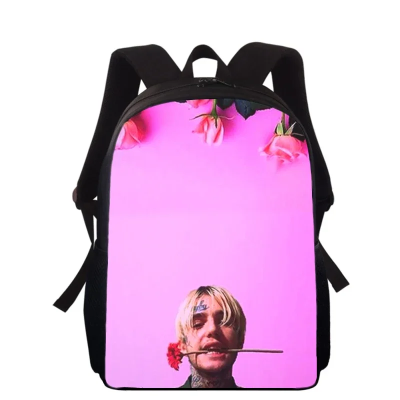 Lil Peep-Sac à Dos d'École Primaire pour Enfant Garçon et Fille, Imprimé 3D, 16 Pouces