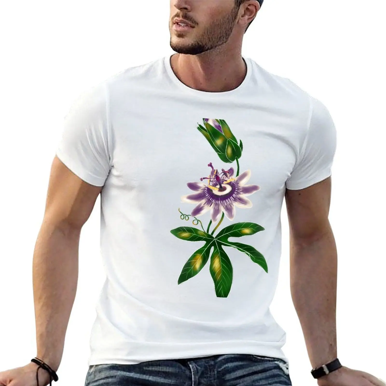 

Passionflower: Passion fruit flowers T-Shirt anime t shirts for man t shirt man designer man t shirt cotton T-Shirt