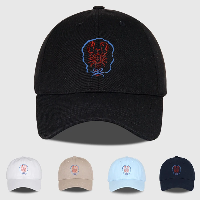 Bow-Tie Lobster Print Soft-Top Baseball Cap Soft, Comfortable, Lightweight, Breathable Cute, Playful, Trendy, Fashionable Unisex