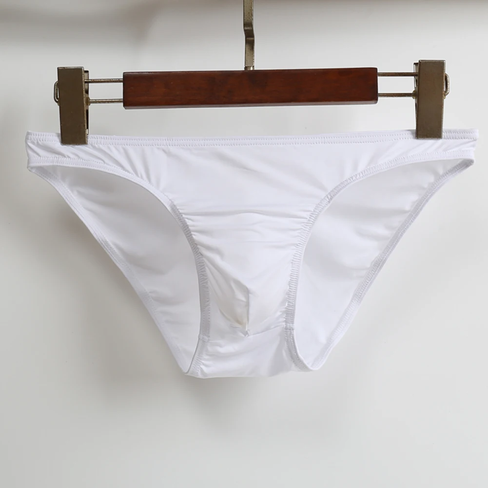 1pc Sexy Men's Bulge Pouch Underpanties Sleep Bottom Bikini Solid Color See Through Briefs Underwear For Man
