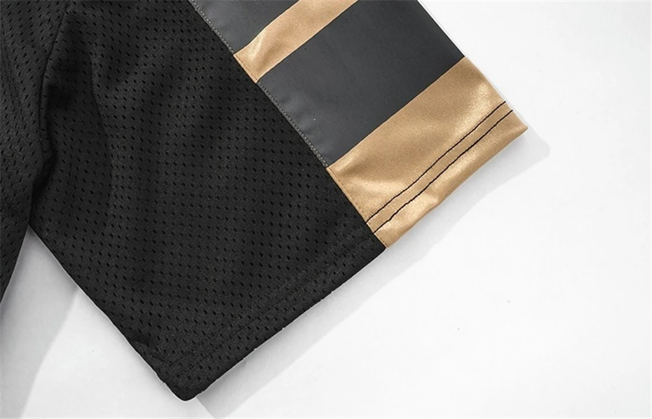 Men Jersey T-Shirt Y2K Streetwear Vintage Splicing Mesh Sport Tshirt Hip Hop Oversized Harajuku Casual Short Sleeve Tees Tops