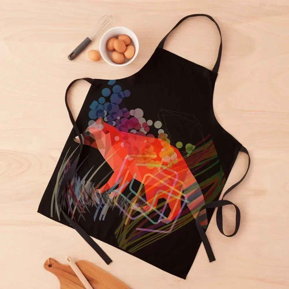 

Geometric raccoon | colourful background Apron Chef jacket men Christmas gift waterproof for women cookings for women Apron