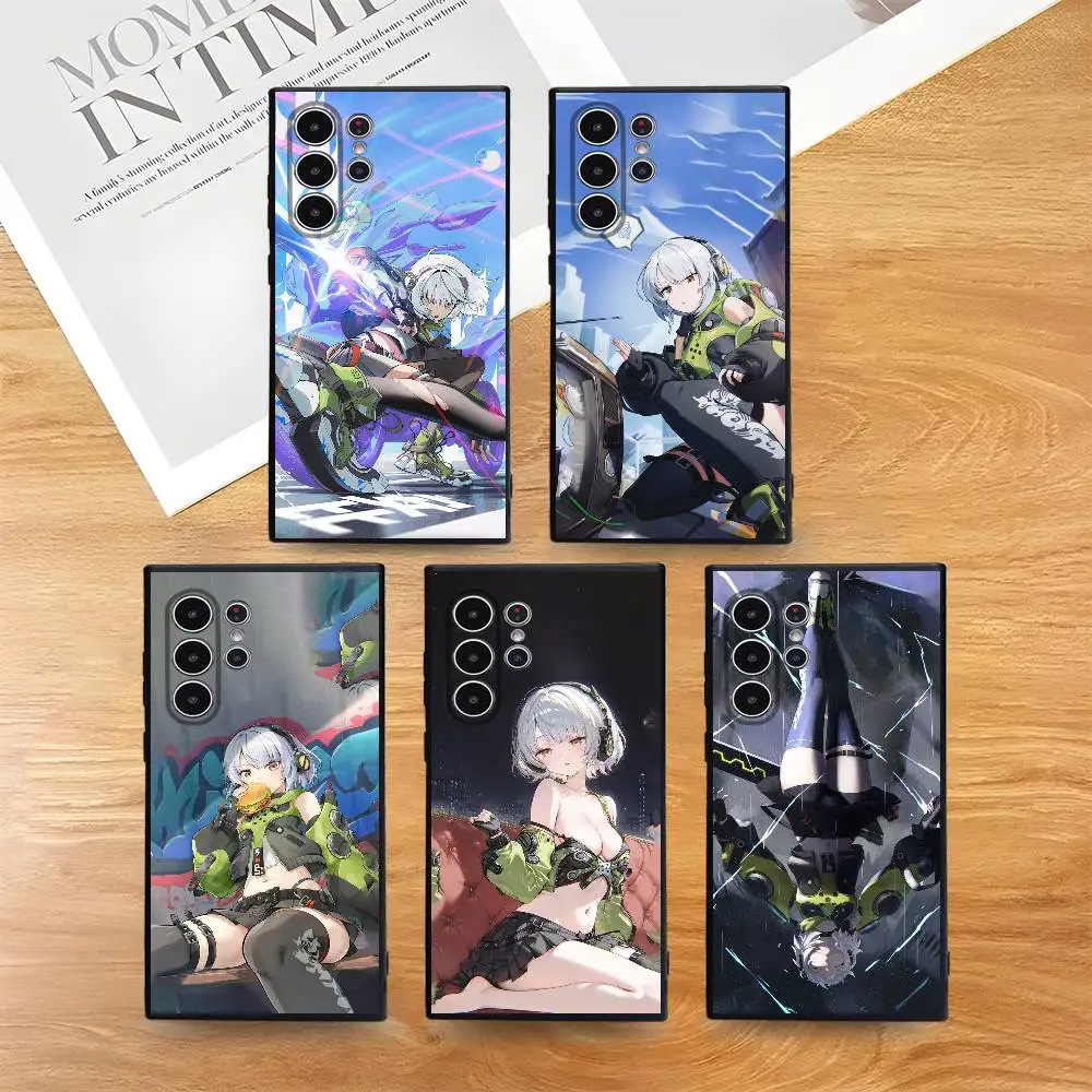 Anby Zzz Game Cute Phone Case For Samsung Galaxy S25 S24 S22 S23 Ultra S21 S20 Plus 5G Frosted Non-Slip Full Soft Cover
