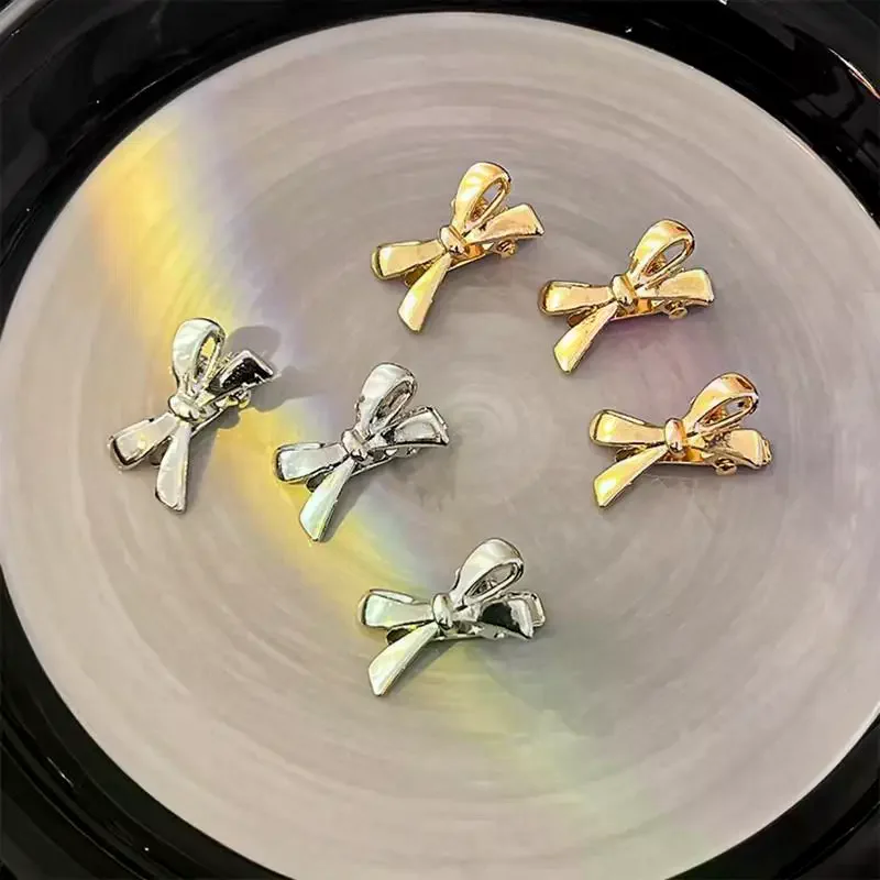 6 Pieces Of Women's New Golden Bow Mini Hairpins, Sweet And Cool Girl Bangs Hairpins And Hair Accessories - view 3