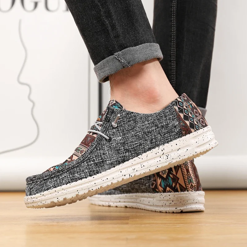 Espadrilles décontractées en toile pour hommes, chaussures de couple, chaussures d'été, chaussures plates souples, chaussures légères et respirantes, nouvelle mode