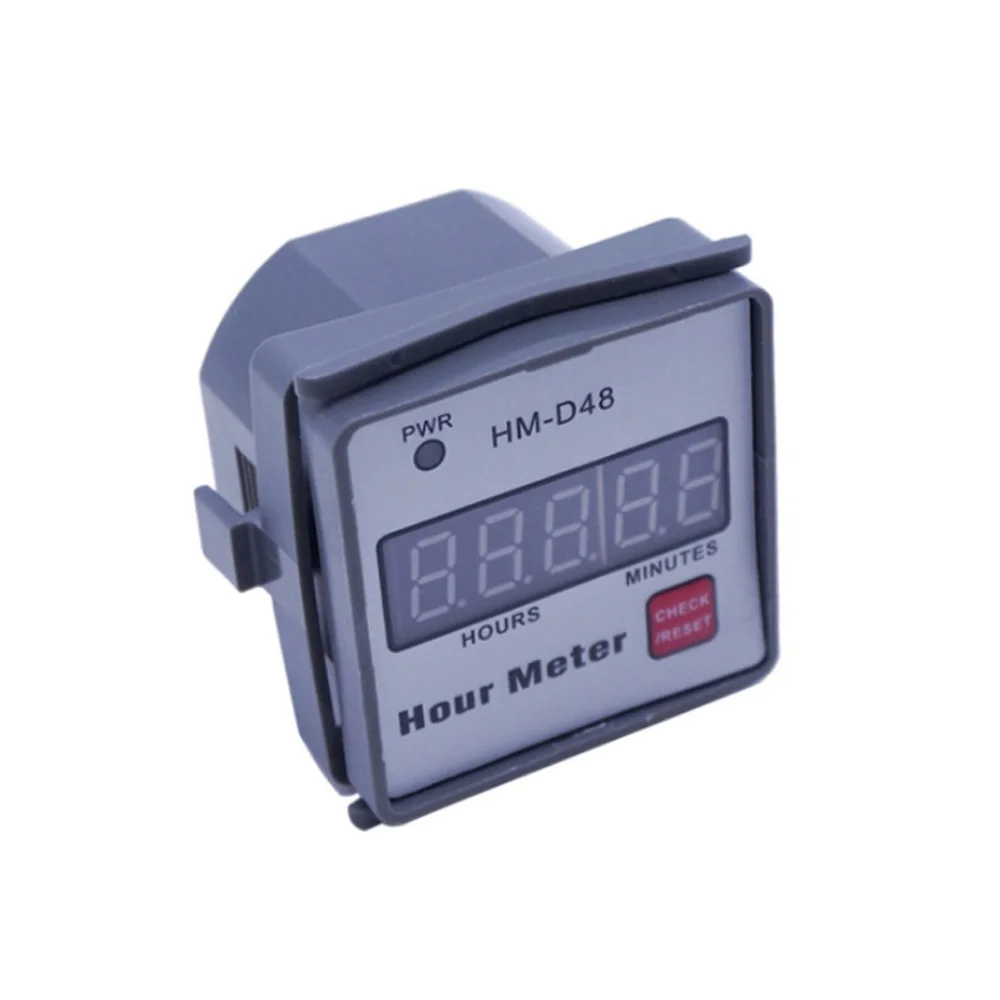 

HM-D48 Hour Meter Digital Hourmeter 0‑999.99h Guide Rail Timer Counter AC 220V 50Hz High-precision Cumulative Timing HourMeter