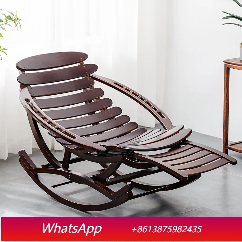 LH  new Chinese recliner folding bamboo rocking chair home comfortable lunch break balcony leisure courtyard stool