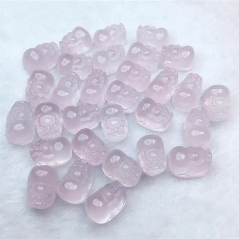 

5pcs Natural Rose Quartz Pixiu Carving Crystal Figurine Healing Quartz Reiki Lucky Cute Festival Gift 14-15mm