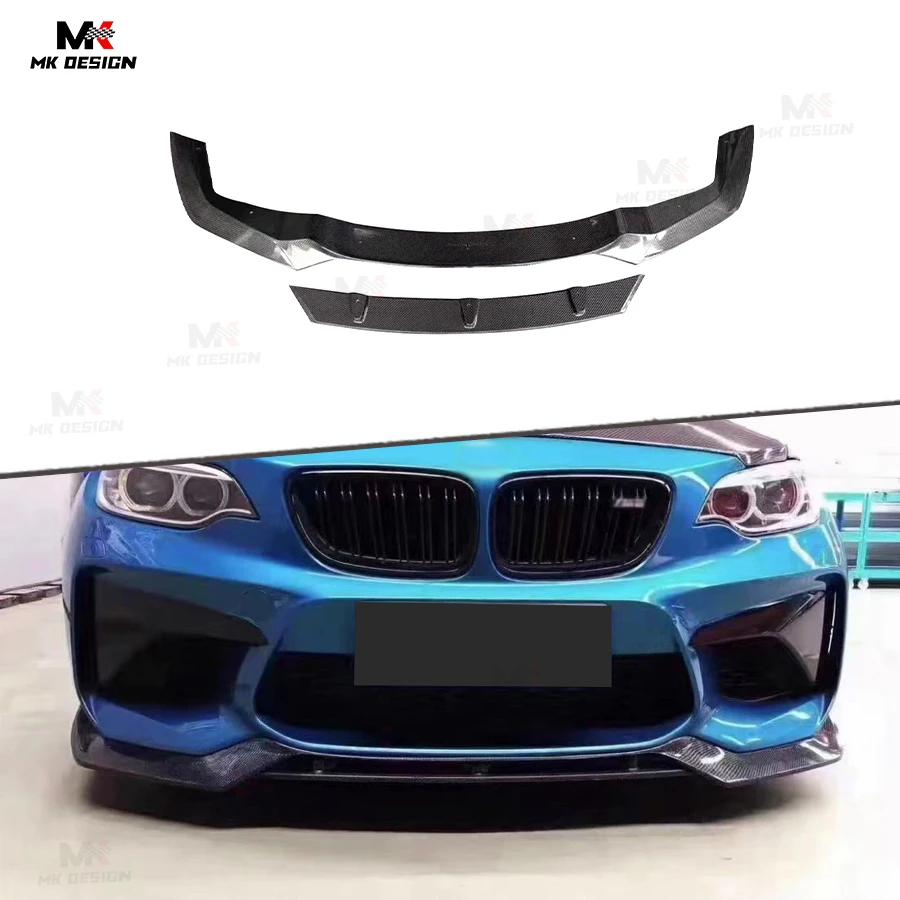 

Carbon Fiber V Style Front Bumper Lip Chin Spoiler for BMW 2 Series F87 M2 Coupe 2015-2020 Front Lip Splitter Car Accessories