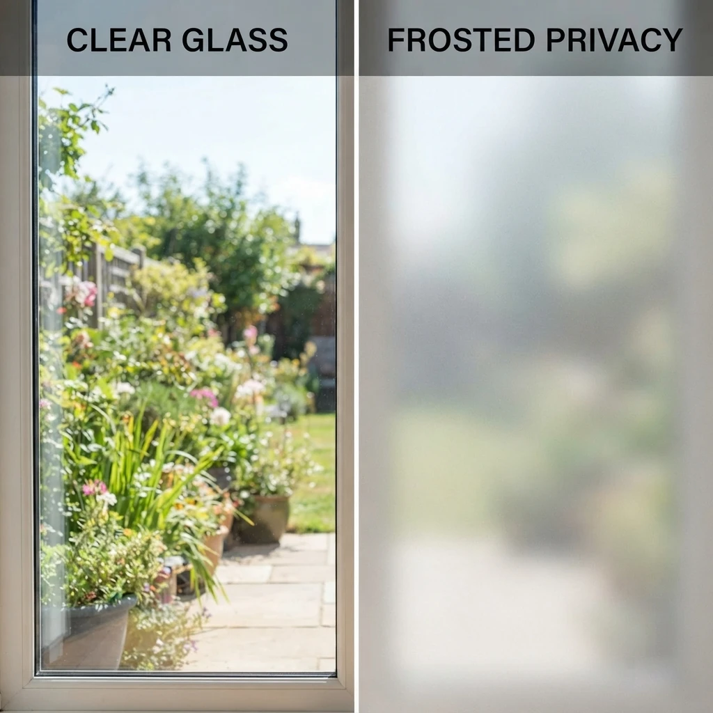 Privacy Protection Self-Adhesive Gradient Frosted Window Film Anti-UV Light Filtering Glass Sticker for Home Bath