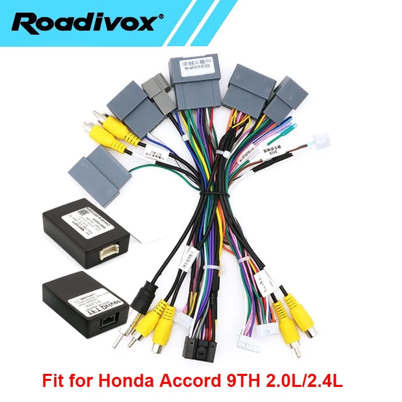Car radio Canbus Box Decoder For Honda accord 9th 2013 2014 2015 2016 2017 16 pin Wiring Harness Plug Power Cable adapter
