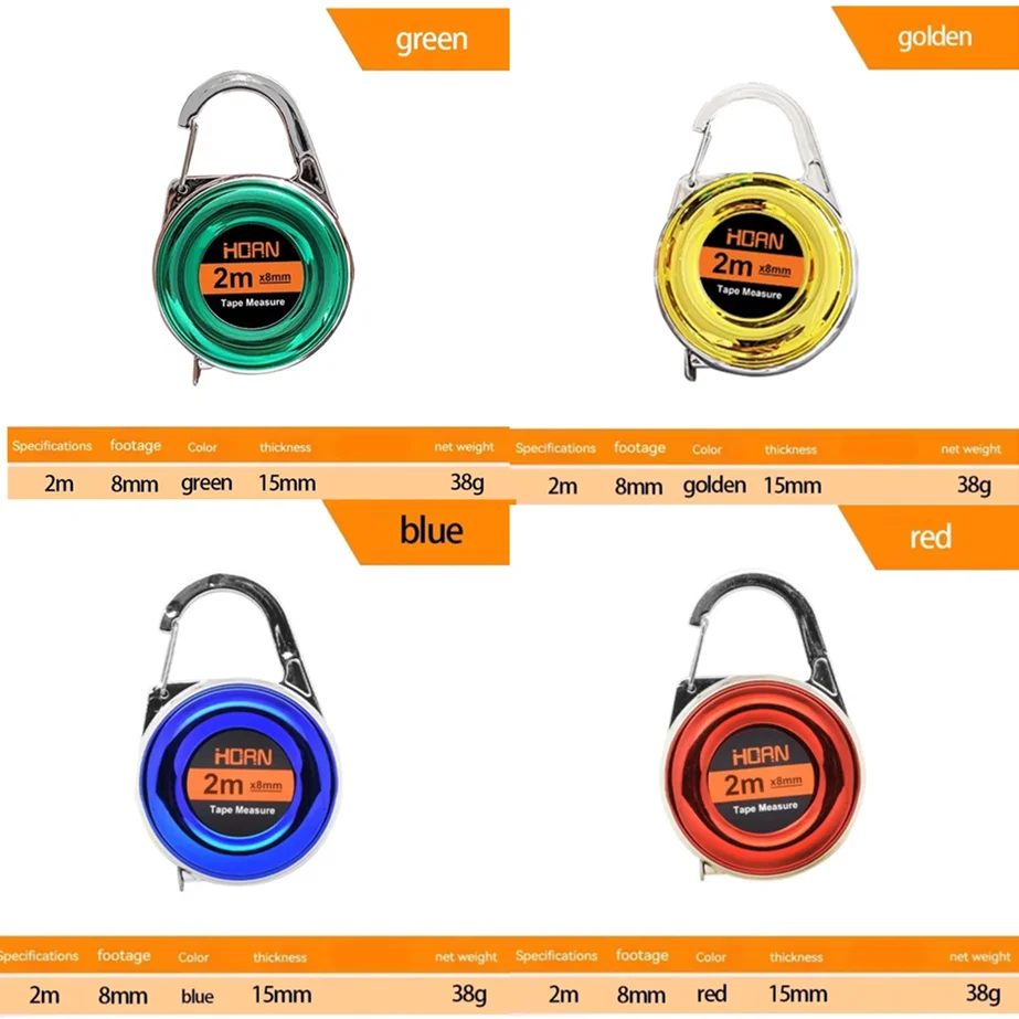 قرن سلسلة المفاتيح الصغيرة شريط القياس 2 متر الصلب شريط القياس حساسة صغيرة الصلب حاكم متعددة الأغراض الصلب شريط القياس هدية حاكم