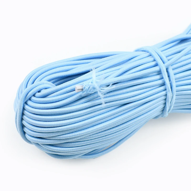 10/20/30 Meter 3mm Buntes Elastisches Band für Haarbänder, Masken, Gummibänder, Hüte, Schnürsenkel, Kordeln, Gummiseile, Nähzubehör