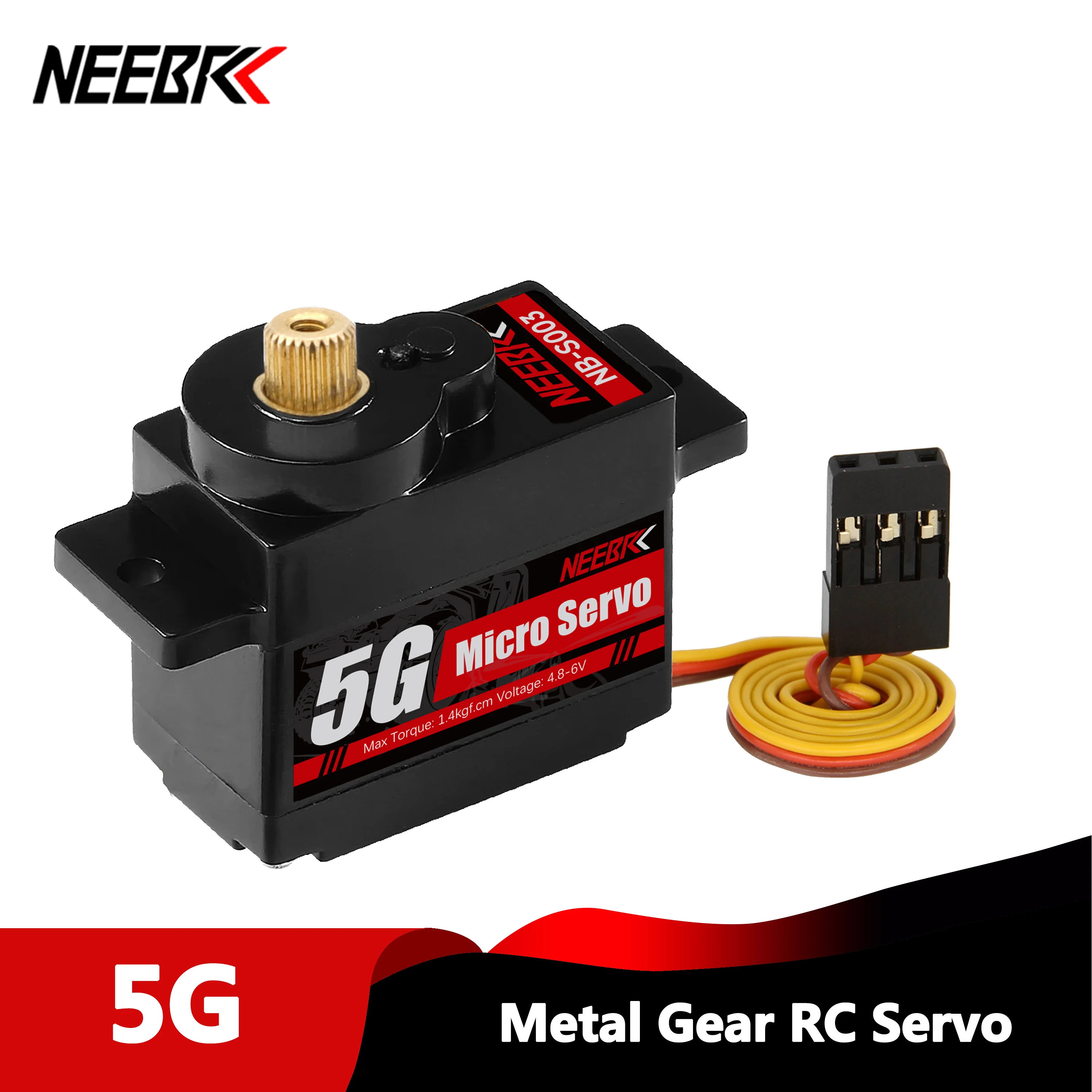 

NEEBRC 5g Metal Gear Waterproof Mini Micro Servo for RC Car Fixed-wing Plane Helicopter Drones Quadcopter Boat Wltoys