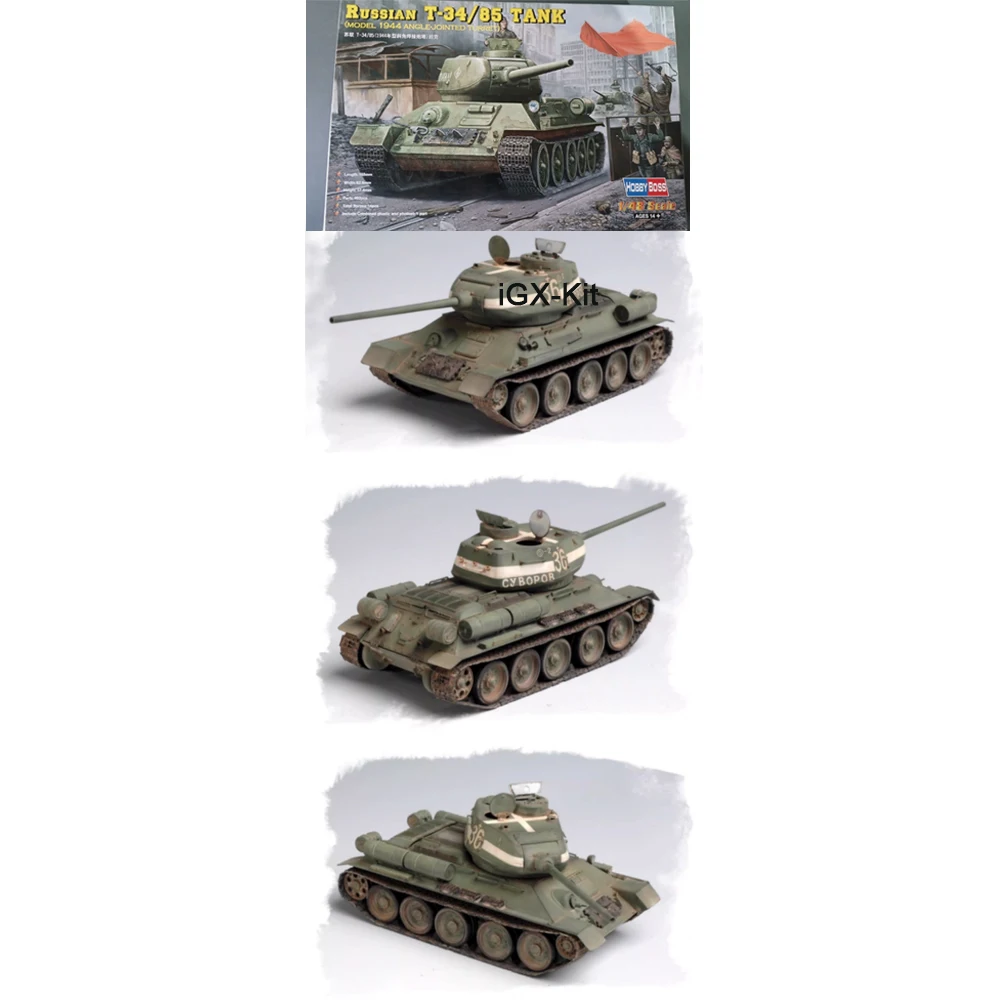 

Hobbyboss 84809 1/48 Scale Russian T-34/85 T34 Medium Tank Hobby Craft Toy Plastic Assembly Model Kit