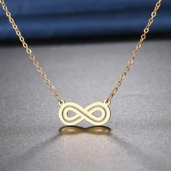 Stainless steel necklace Infinite symbol Wrap Hollow pendant chain Jewelry Fashion Necklace Women's Jewelry Gift 8-figure neckla