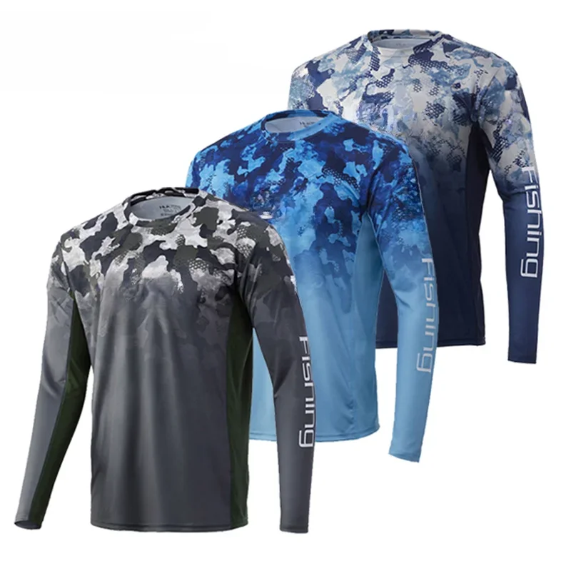 

New Men Long Sleeve Fishing Clothing Outdoor Summer UPF 50 Moisture Wicking Jersey