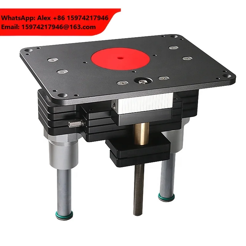 Router Lift System Full Installation Set With 9-1/4" X 11-4/5" Aluminum Plate With Different Reducing Collars