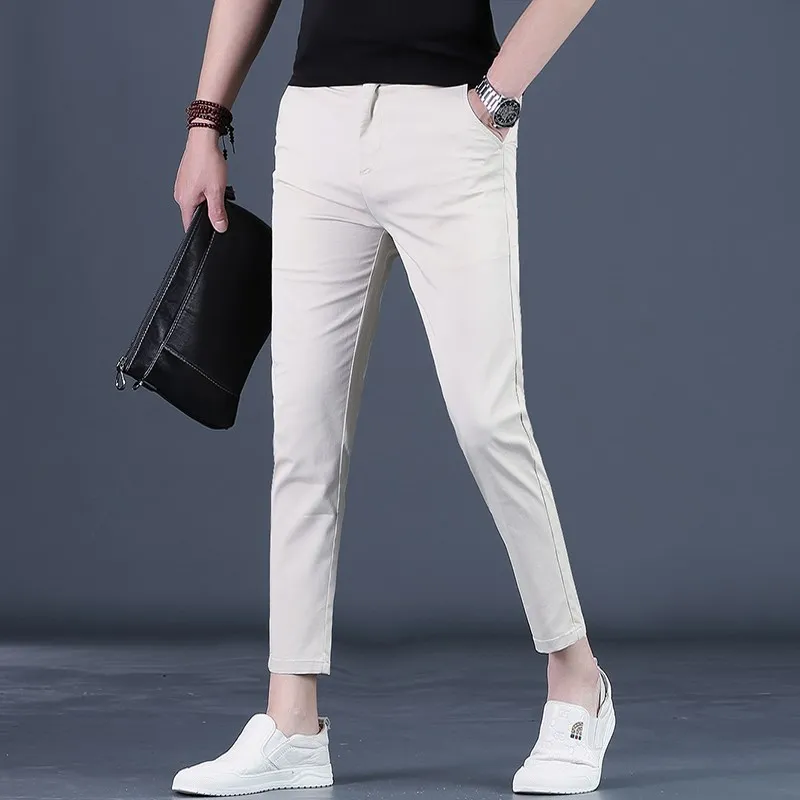 

Summer Men's Casual Loose Fit Nine-Five Pants Trendy H-Flow Thin Multi-Purpose New Sle Youth Active Sle mid Waist Zipper