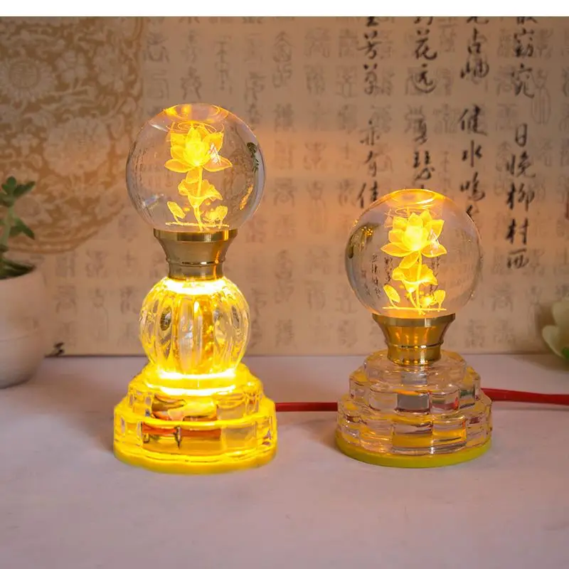 Crystal Lamp, Buddha Supply Household Decoration LED Temple, Worship, Fortune Light, Safety Plug