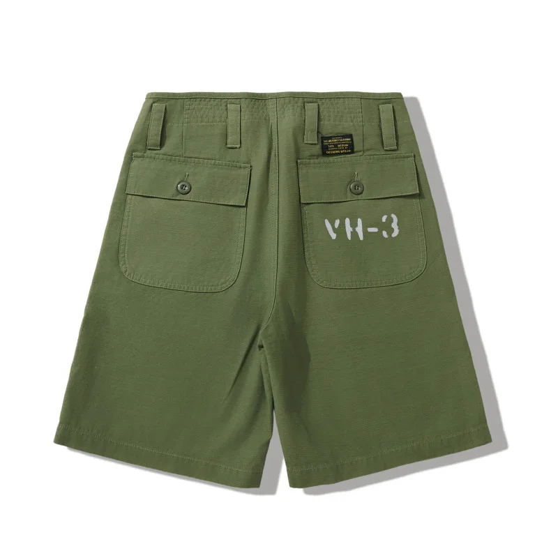 2026 Summer New American Amikaji Military Retro Pants Satin 1/5 Medium Pants Workwear Shorts High Waist Straight Leg Pants
