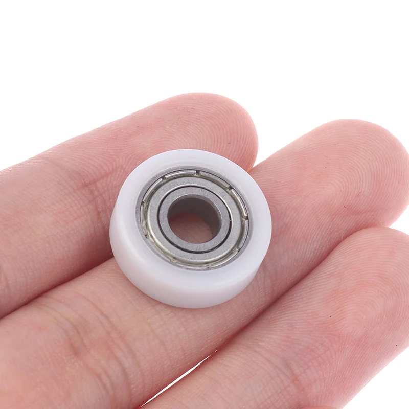 1 Piece 6*20*6mm embedded 696zz bearing, wrapped rubber, POM/ nylon bearing pulley, flat roller pulley wheel