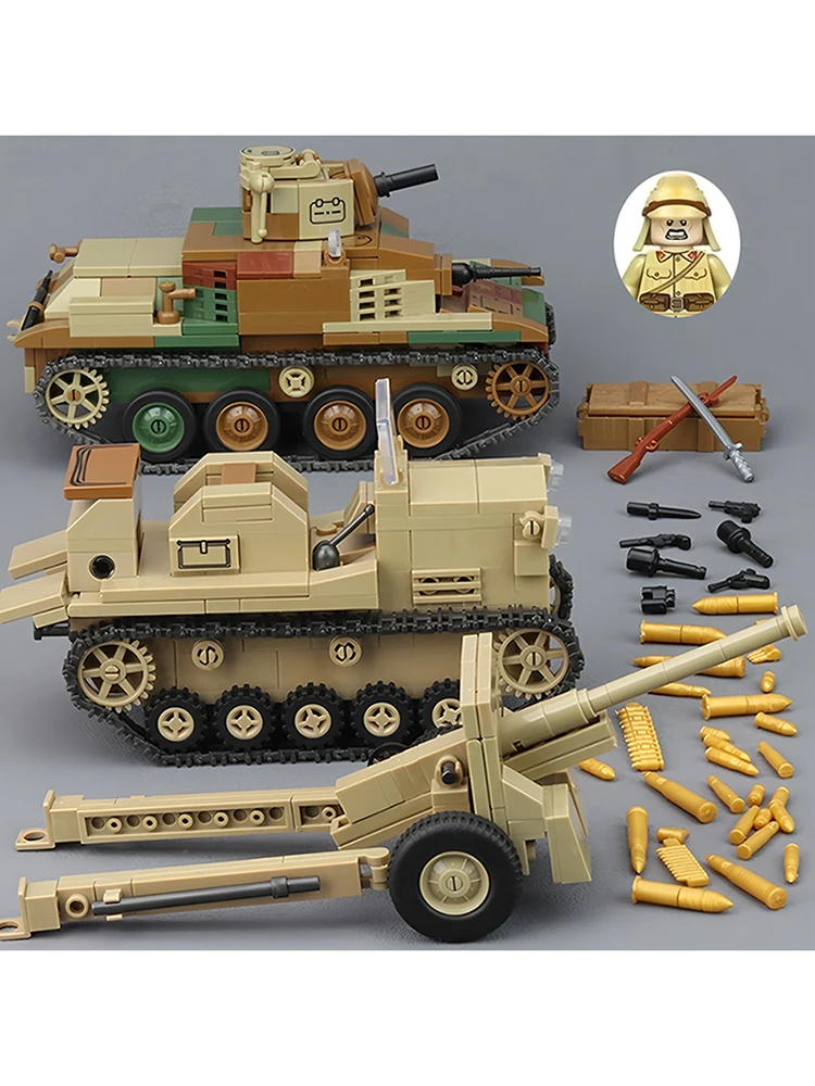 WOII Soldaat Japans Leger Militaire Wapens Speelgoedmodel WO2 M25 Zwaar Gepantserd Voertuig Rupsvoertuig Strijd Tank Bouwstenen Speelgoed - afbeelding 2
