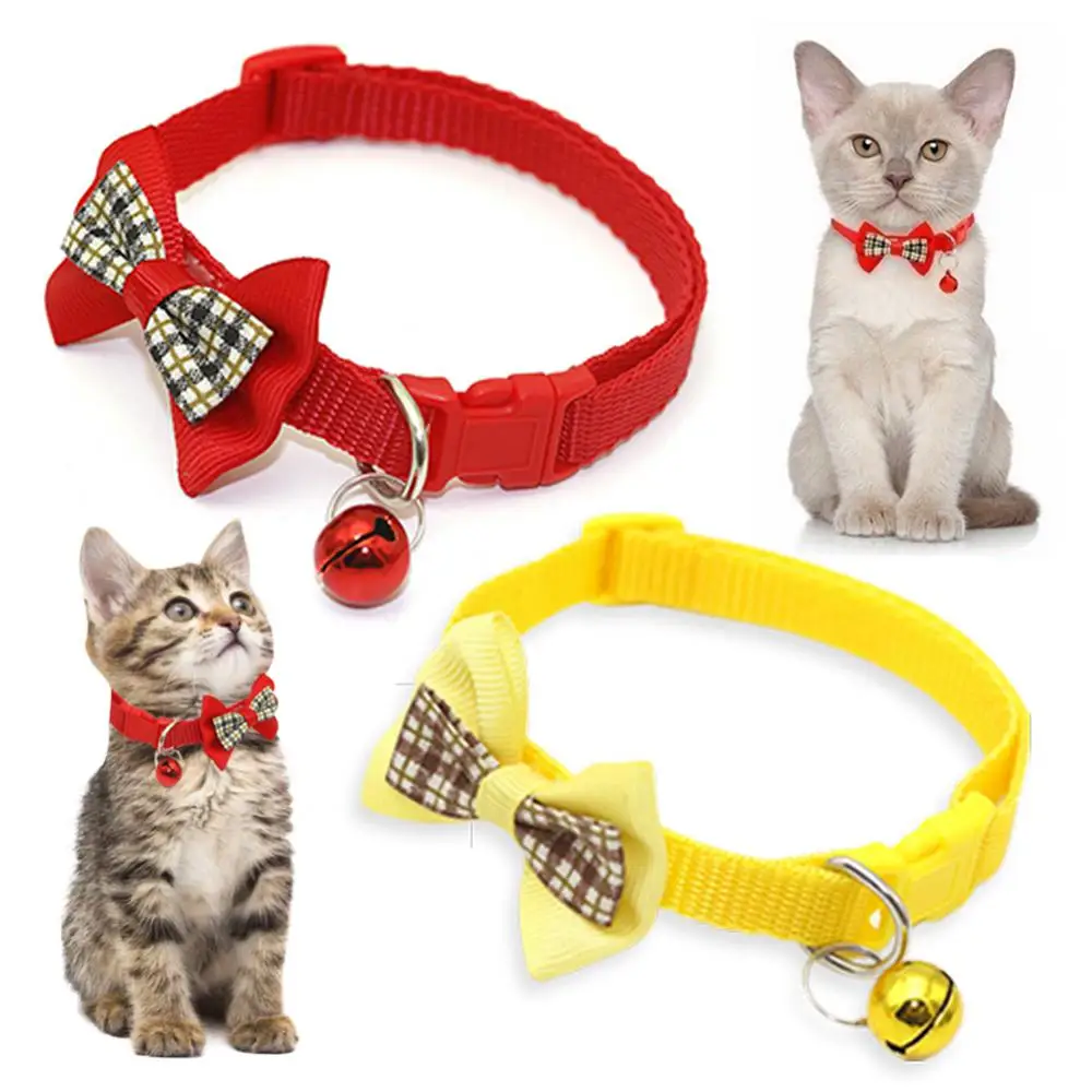 Multicolor Bow Collar Universal Adjustable Leather Cute Bow Kitten Necklace Puppy Lead Pet Product Dog Supplies Cat Accessories