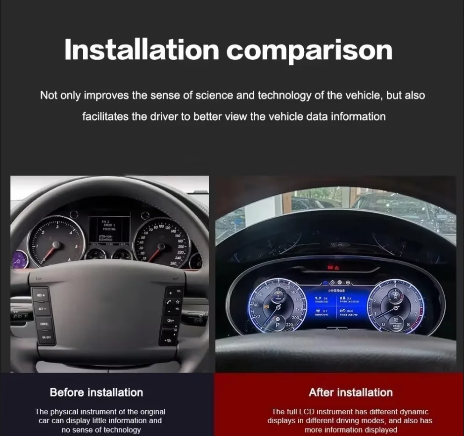Cockpit Dashboard Full LCD Digital Car Cluster For VW Polo 2012 2013 2014 2015 2016 2017 2018 Instrument Cluster Speedometer