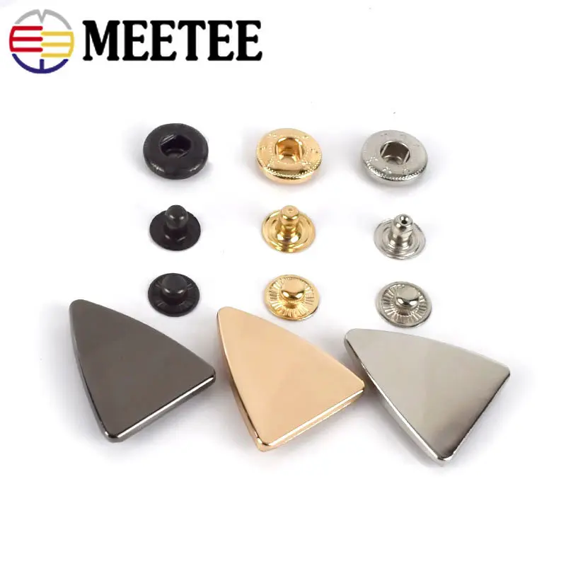 

10/20Set Triangle Metal Snap Buttons 21x13mm Fastener Press Stud Button Decorative Clasp Down Jacket Clothing Sewing Accessories