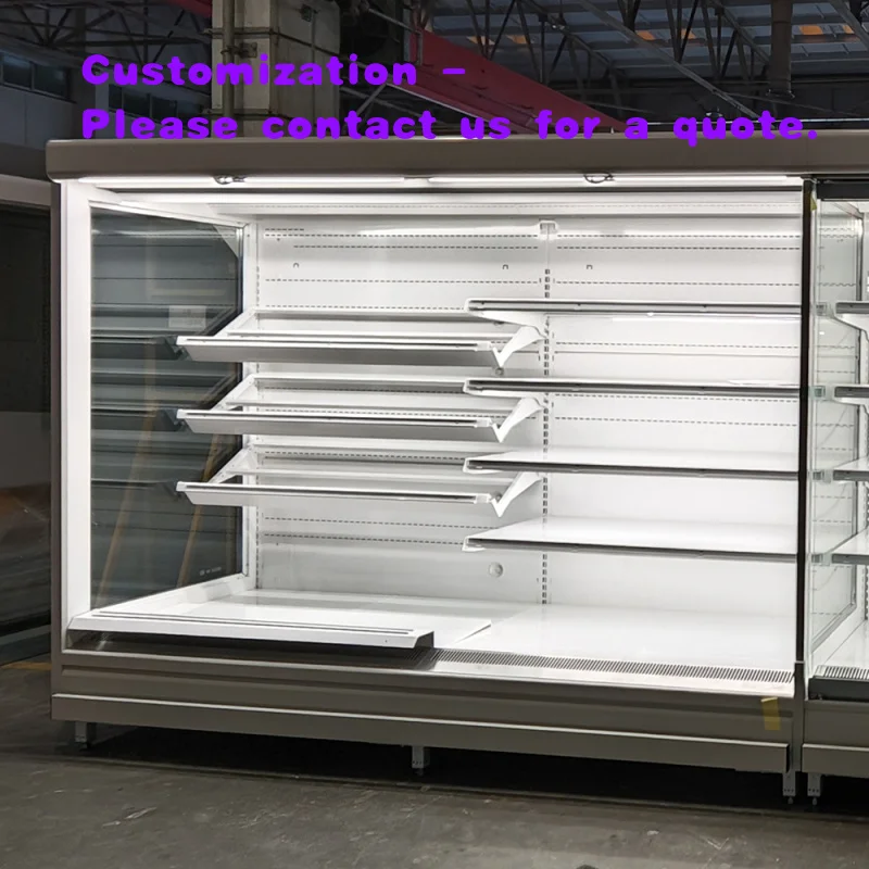 custom.Commercial Refrigeration Equipment LED Light Supermarket Refrigerator Fridge Showcase