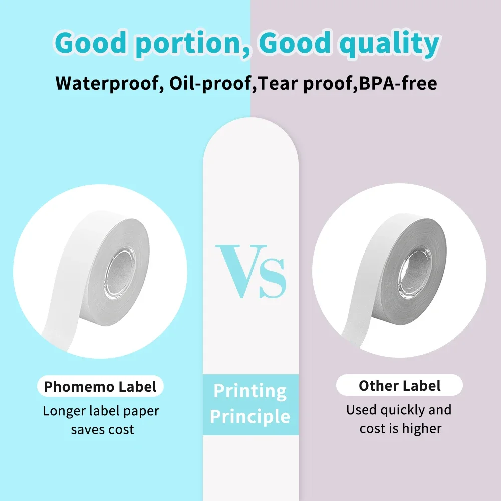 Claer Label Tape Transparent Label Sticker Waterproof Paper Adhesive Label For Phomemo Q30 D30 Portable Thermal Printer Tape