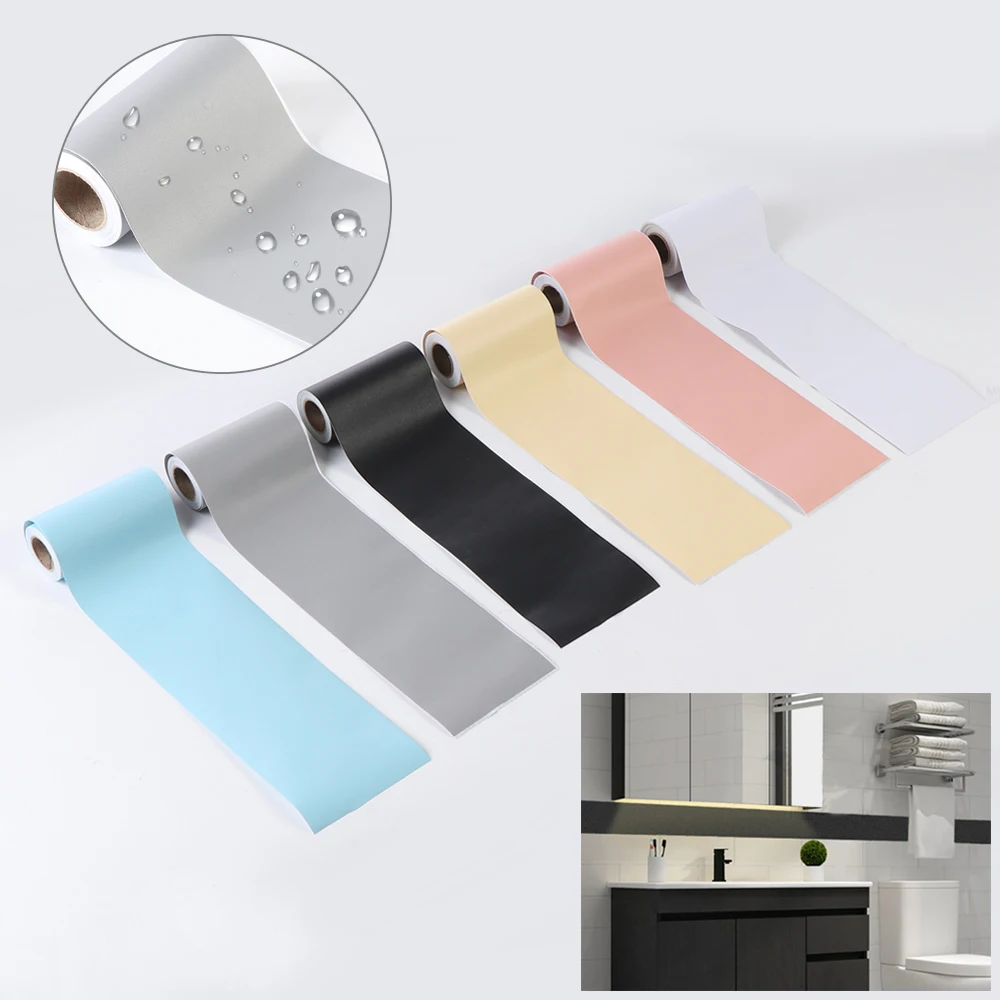 5M Living Room Waterproof Self-adhesive Waist Line Wallpaper Wall Border Stickers Baseboard Skirting Line