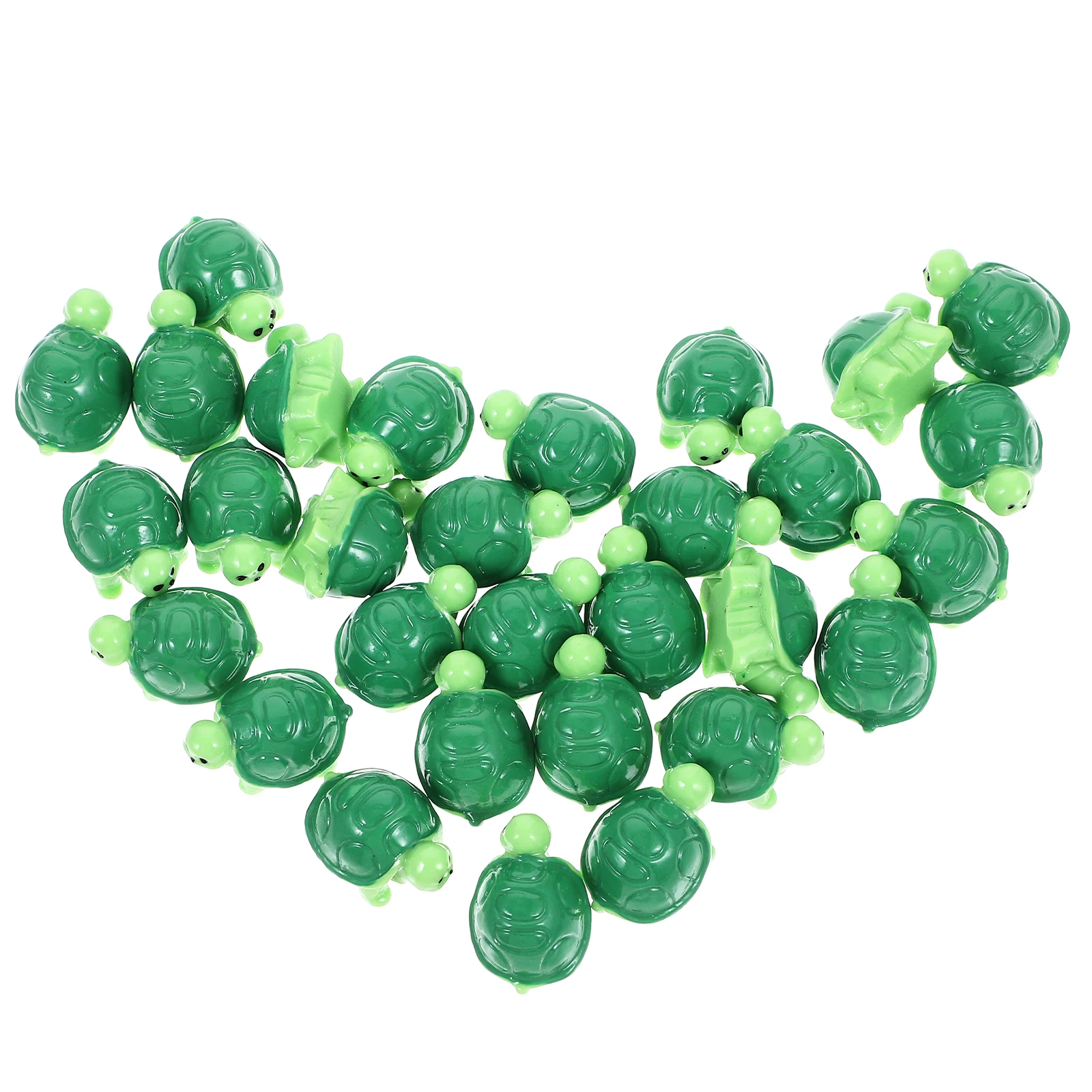 

30pcs Resin Turtle Ornaments Mini Statue Figurines Green Small Desk Car Decor Gardening Sculpture Accessories