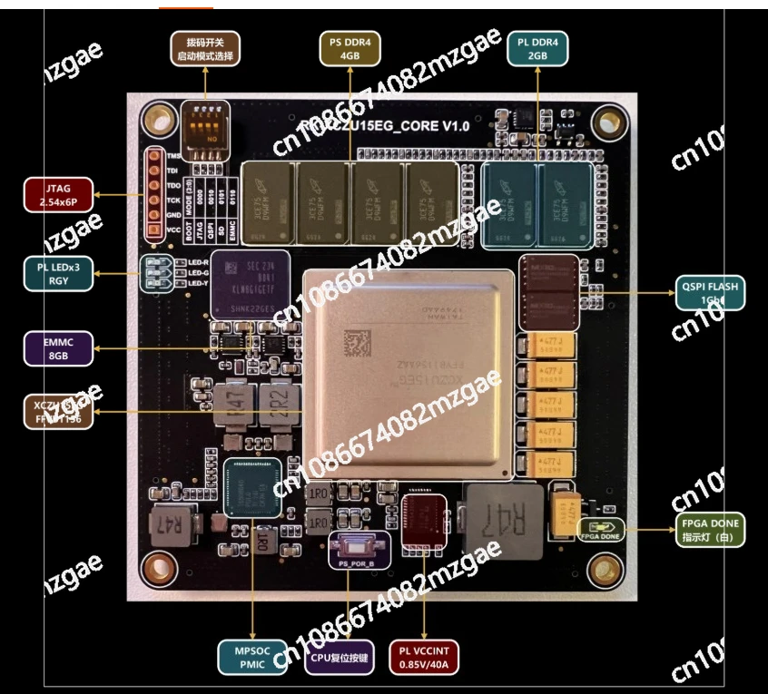 Development board XCZU15EG core board FPGA supports FMC HPC interface