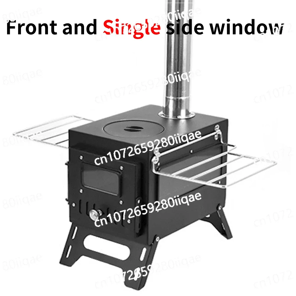 

Stainless Steel Foldable Tent Heater with Fire Window Outdoor Camping Wood-burning Stove