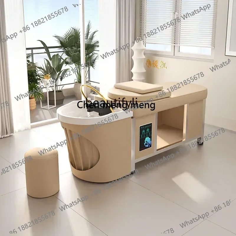 

xxqStainless Steel Head Therapy Shampoo Chair Barber Shop for Hair Salon Salon Bed Beauty Salon Pavilion of Regimen Scalp Nursin