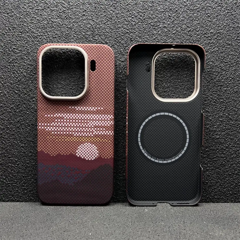 

For OPPO Find X9 Pro Built-in Magnetic Case 100% Genuine 600D Kevlar Aramid Fiber Cover for Magsafe Wireless Charging Funda