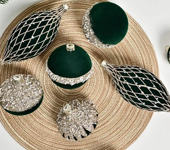 

Wine red Christmas ball 10cm velvet window display with premium texture