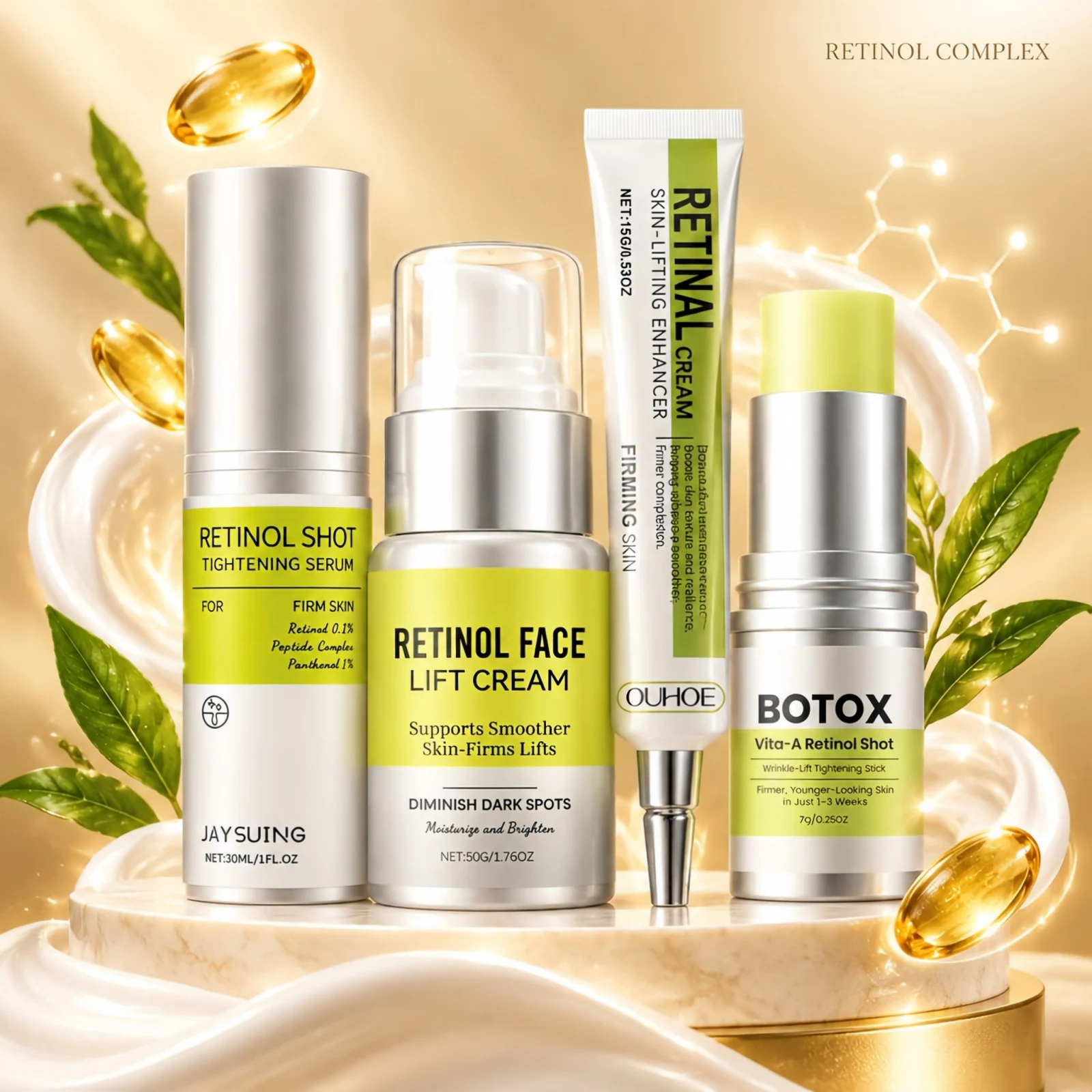 Korean Vita A Retinol Set Nourishes Moisturizes Firms Skin Pore Shrinking Dark Circles Repair Antioxidant Serum Daily Skin Care