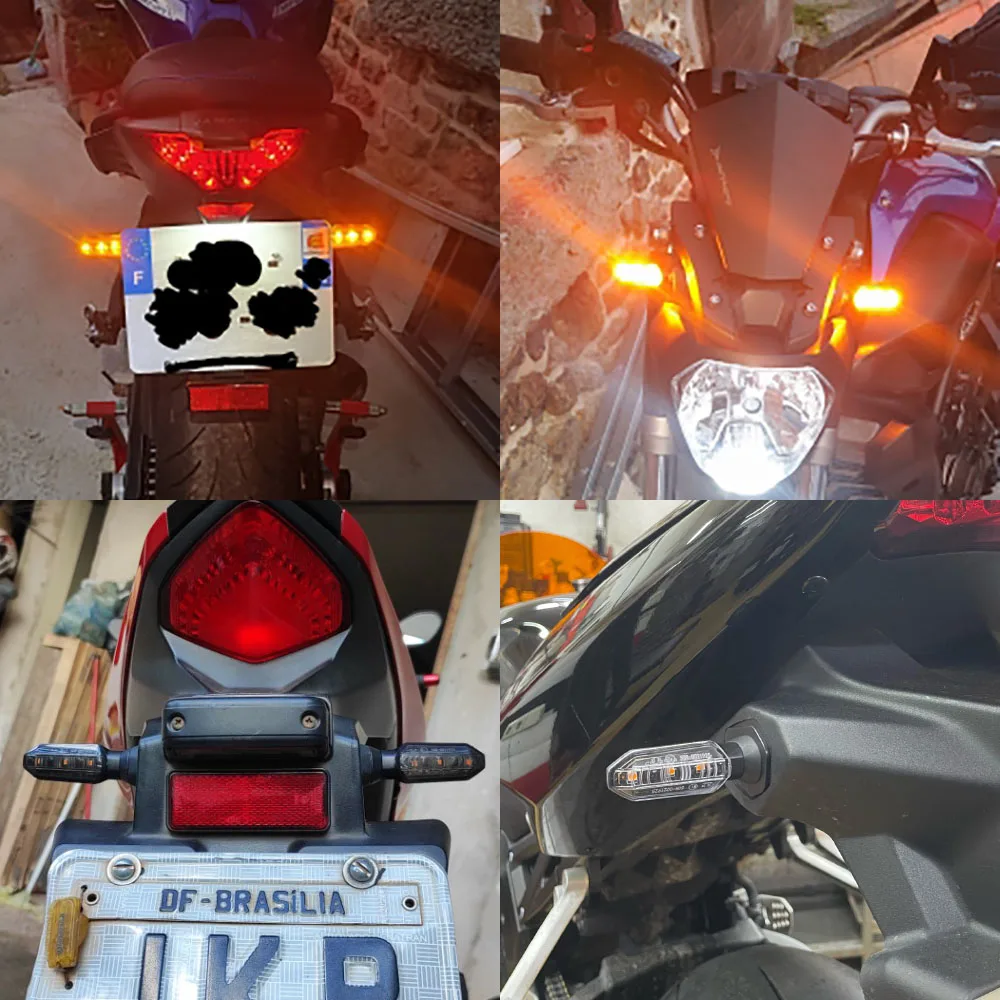 8mm Mini Motocicleta LED Turn Signal Luzes Âmbar Piscando Luz Blinker Turn Signal lâmpada 12V Moto Indicador Lâmpada Acessórios