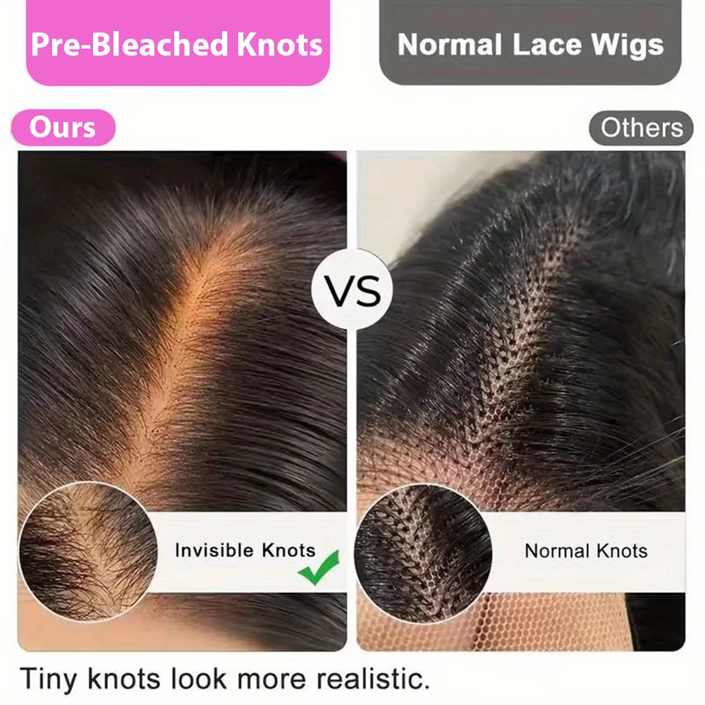 40 42 Inch Bone Straight Human Hair Wigs 13x6 HD Transparent Lace Frontal Human Hair 13x4 Pre Cut Lace Frontal Wig 250 Density 5x5 Ready to Go HD Lace Glueless Wigs Brazilian For Women image 6