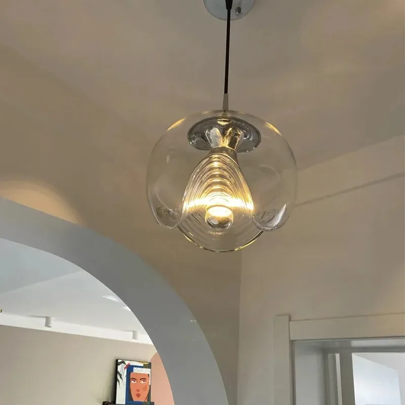 Glass chandelier Modern minimalist restaurant Designer living room Bar aisle Bedroom Single head chandelier Light luxury